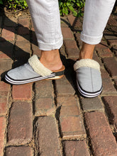 Load image into Gallery viewer, Grey w/ black striped trim