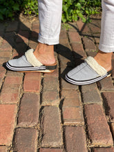 Load image into Gallery viewer, Grey w/ black striped trim