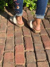 Load image into Gallery viewer, Sand & Sea - beige felt w/ blue trim