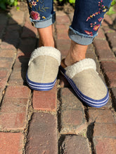 Load image into Gallery viewer, Sand & Sea - beige felt w/ blue trim